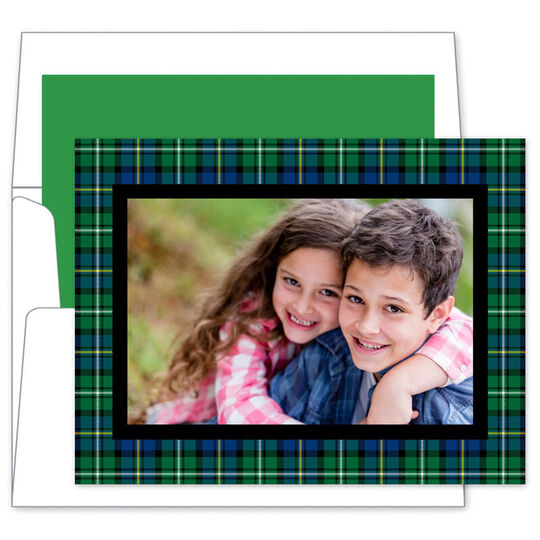 Black Watch Plaid Folded Photo Card